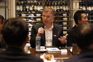 John Sotiropoulos speaking at an executive roundtable hosted by Spark in partnership with Akamai